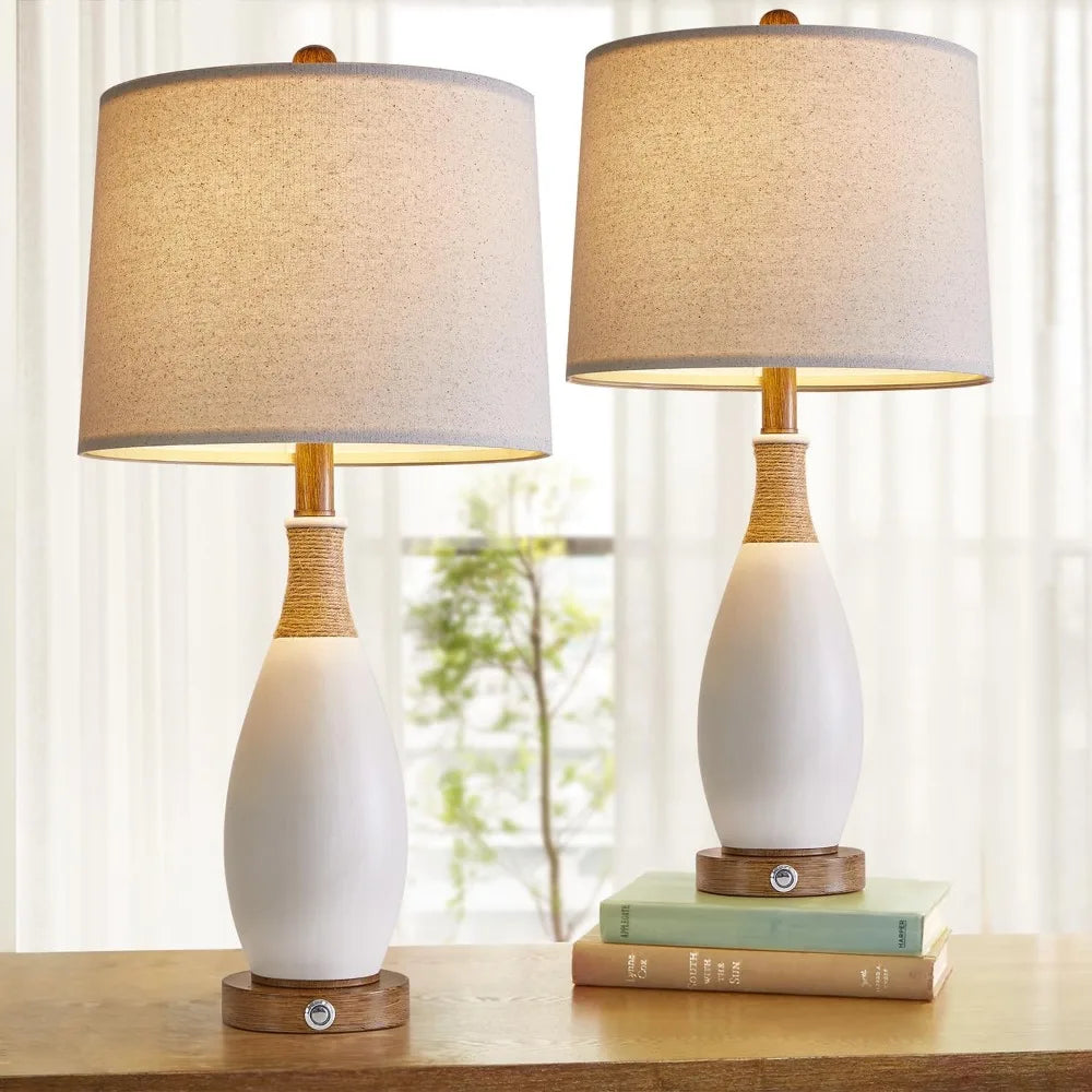 Set of 2 19” Boho Table Lamps