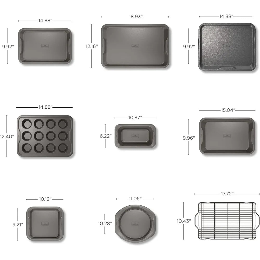 Foodi NeverStick Premium Bakeware Sheet Set, Oven Safe up to 500⁰F, with (2) Baking Sheets, Cookie Sheet,