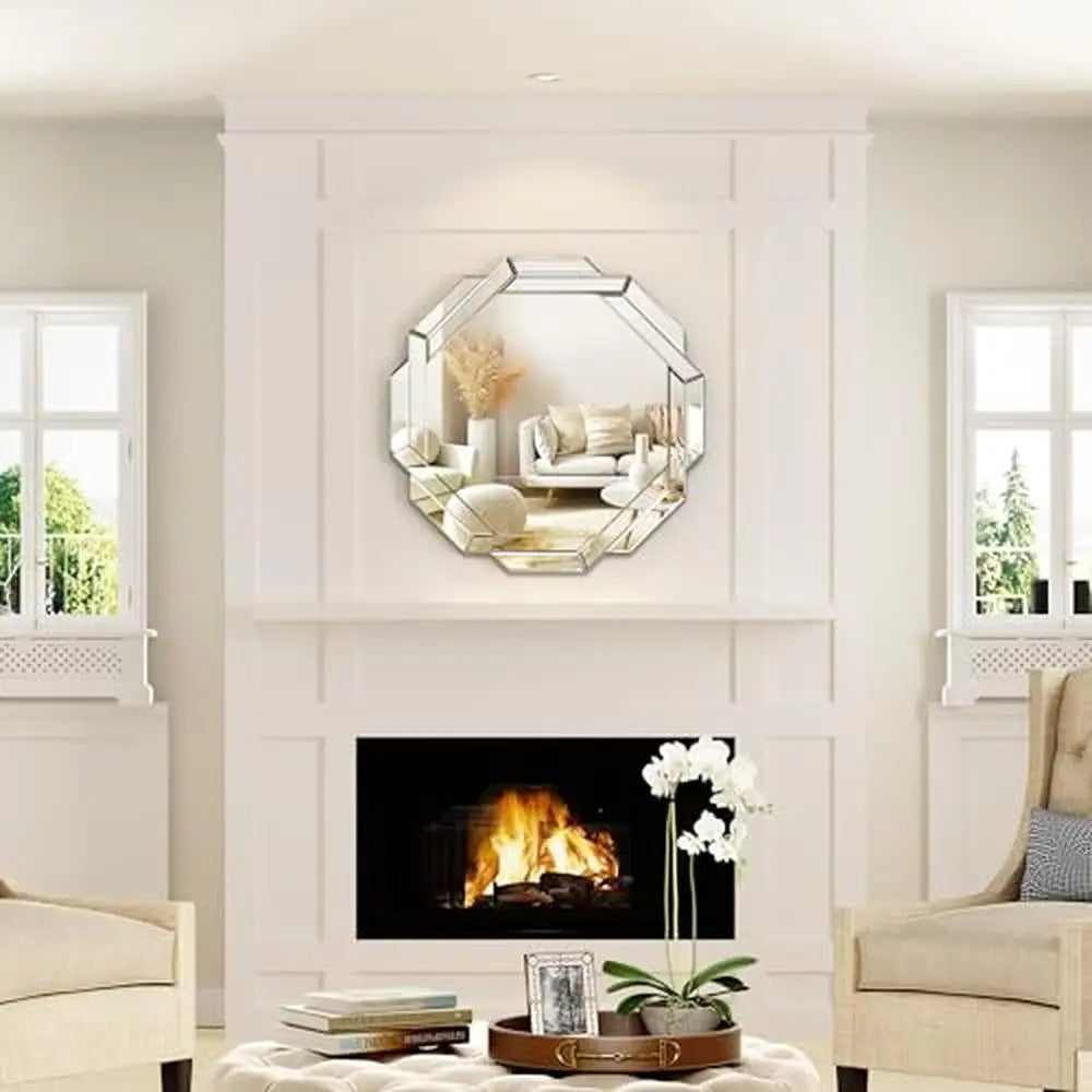 23. 6"L x 23. 6"W Beveled Edge Frameless Wall Mirror