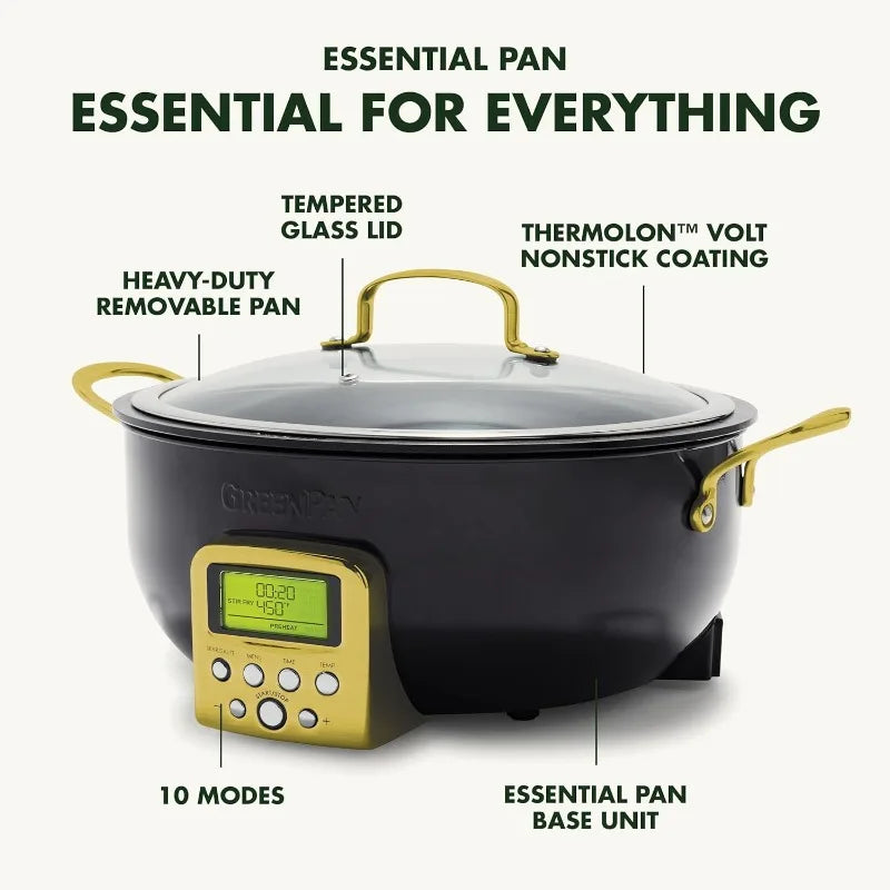 GreenPan Elite Essential Smart Electric 6QT Skillet Pot