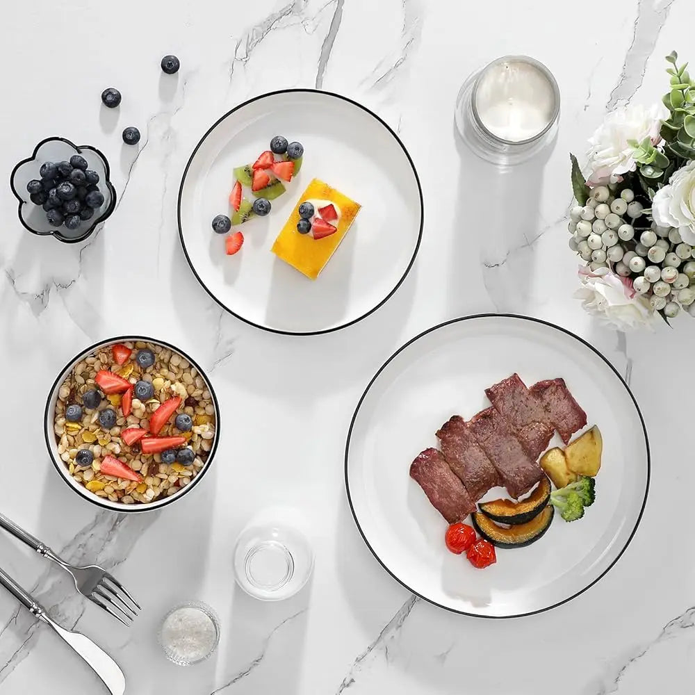 12 Piece Modern Porcelain Dinnerware Set For 4