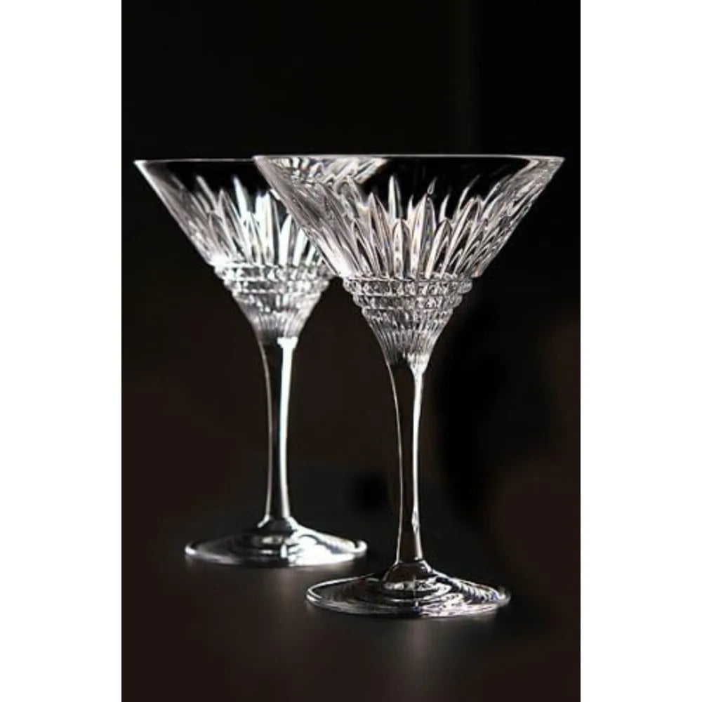 Crystal Lismore Diamond Martini Glass Set