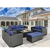 Wicker Rattan Sectional Sofa Patio Sets