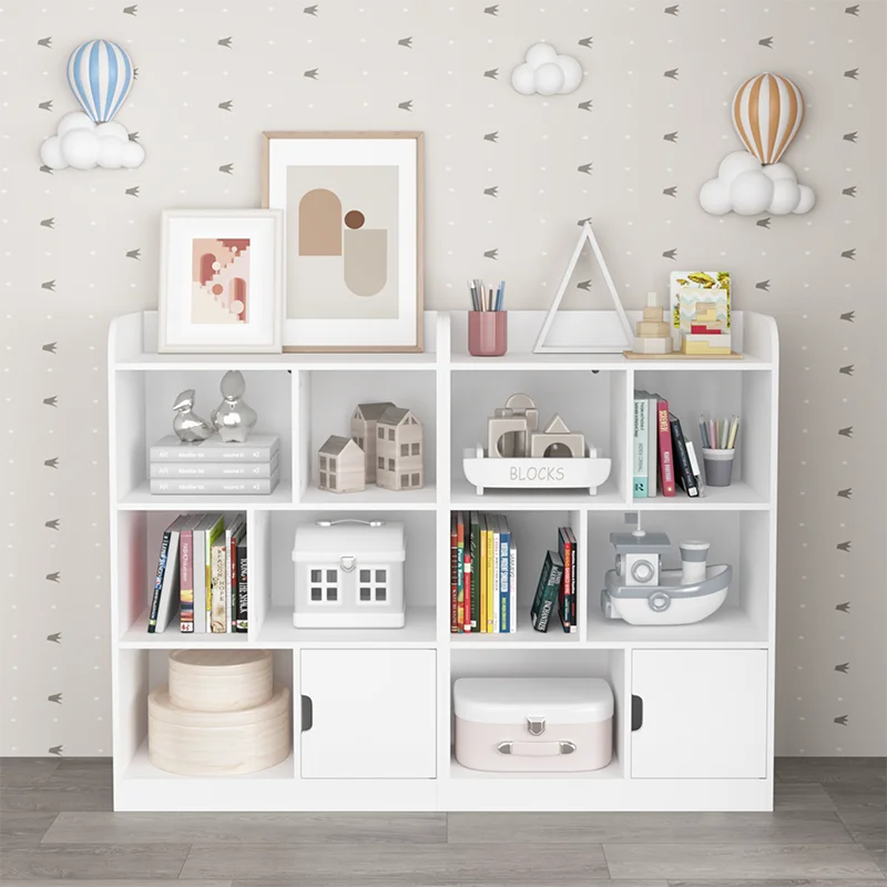 Kids' 6 Compartment Freestanding Bookcase Organizer
