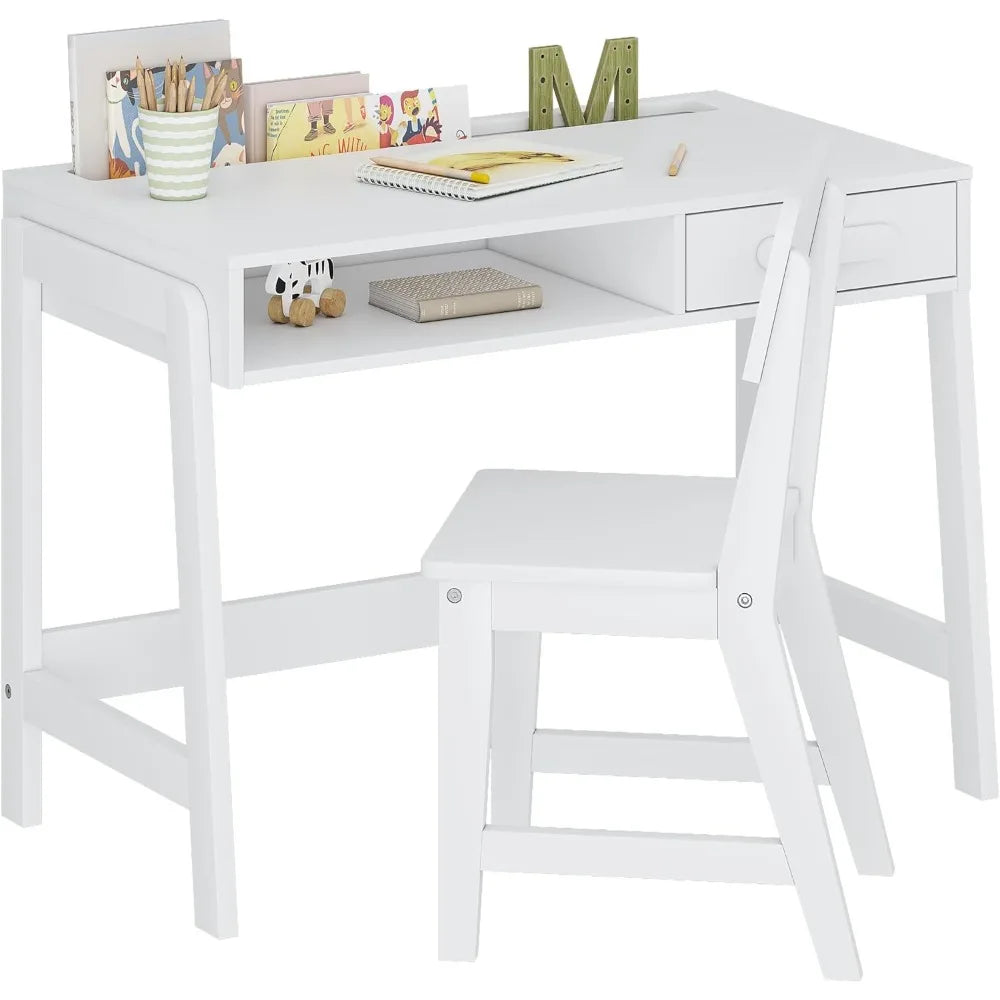 Kid's Wooden Study Table, Desk and Chair Set