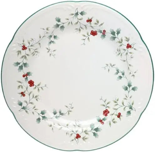 Winterberry Holiday 16 Piece Dinnerware Set, Service for 4, White