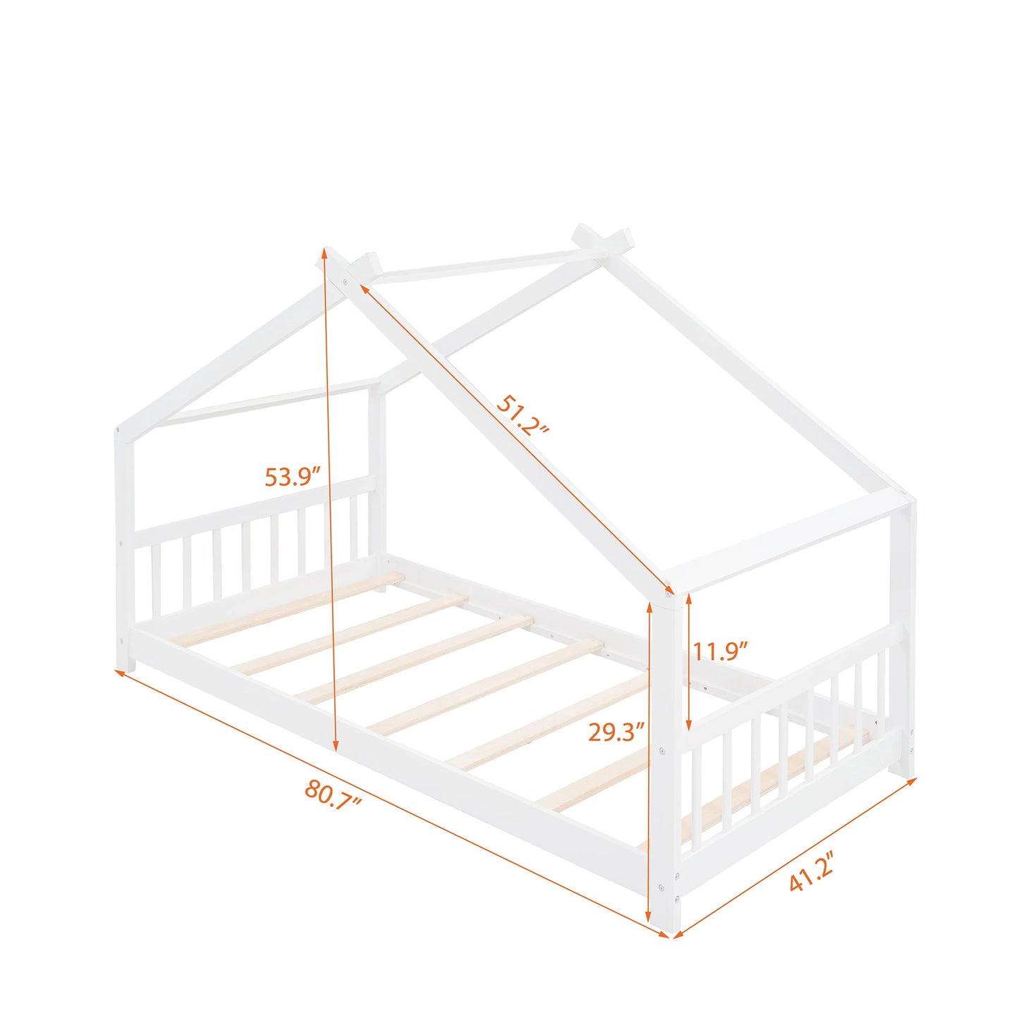 White Twin Size House Bed Frame