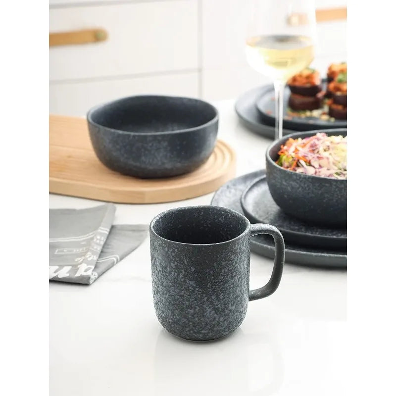 Tom Stoneware Reactive Glaze Dinnerware Set, 16/32 piece