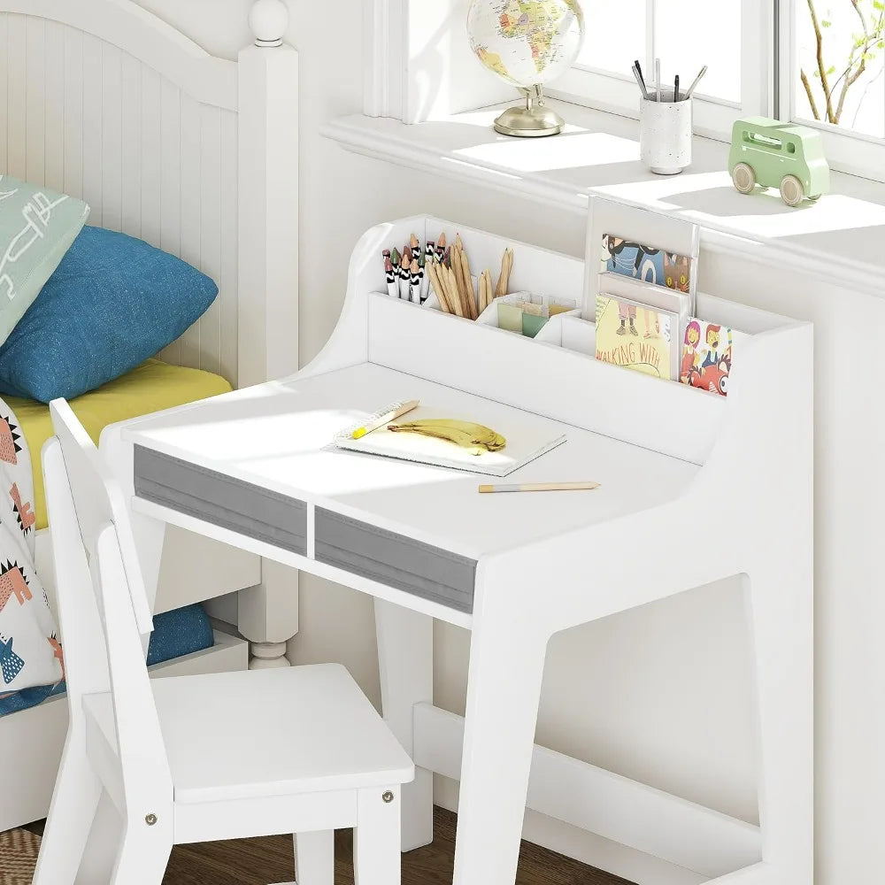 Kid's Desk and Chair Set, with Storage Bins