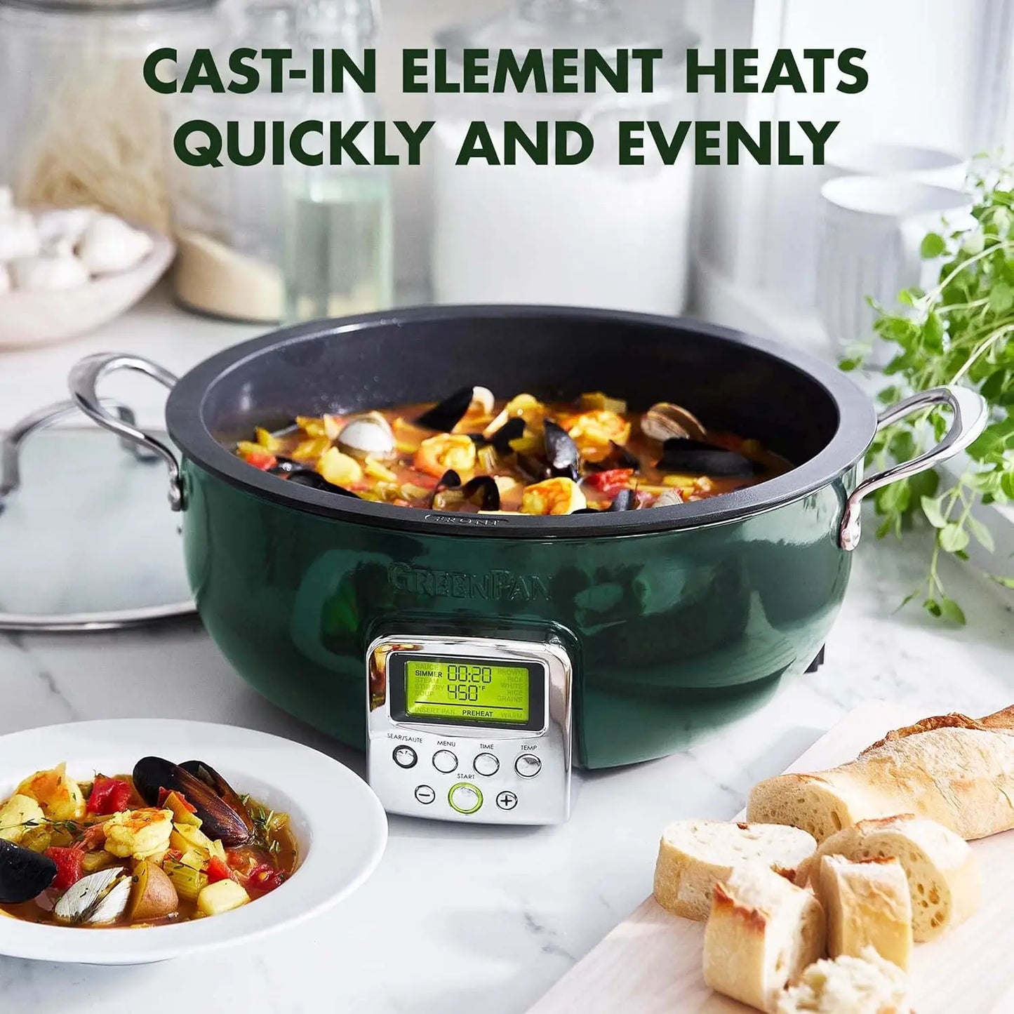 Elite Essential Smart Electric 6QT Skillet Pot