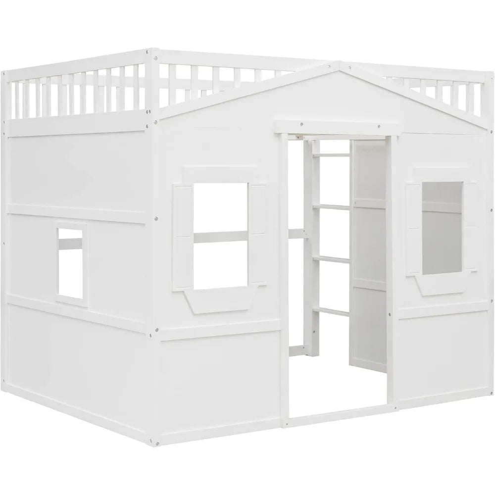 Twin Solid Wood Loft Bed Frame Playhouse