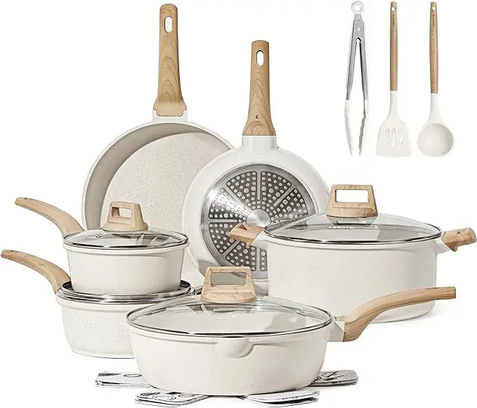 CAROTE 21Pcs Nonstick Cookware Sets