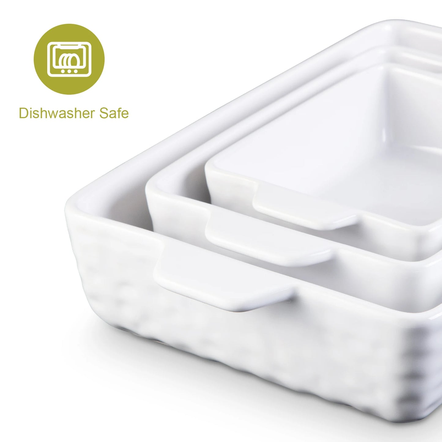 3PCS Ceramic Glazed Relief Baking Tray