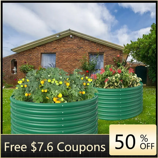 2-Pack 3FT(D) x2FT(H) Round Galvanized Raised Garden Bed