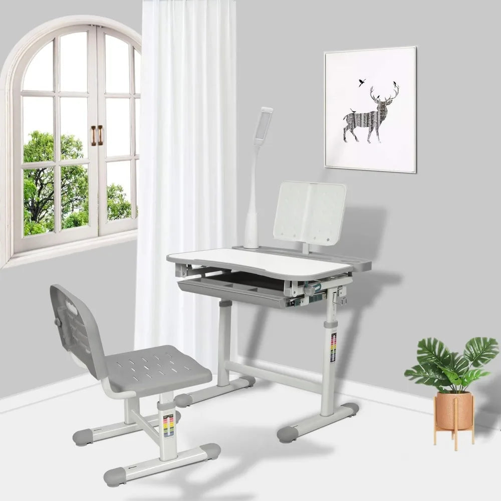 Height Adjustable Kid's Study Desk and Chair Set