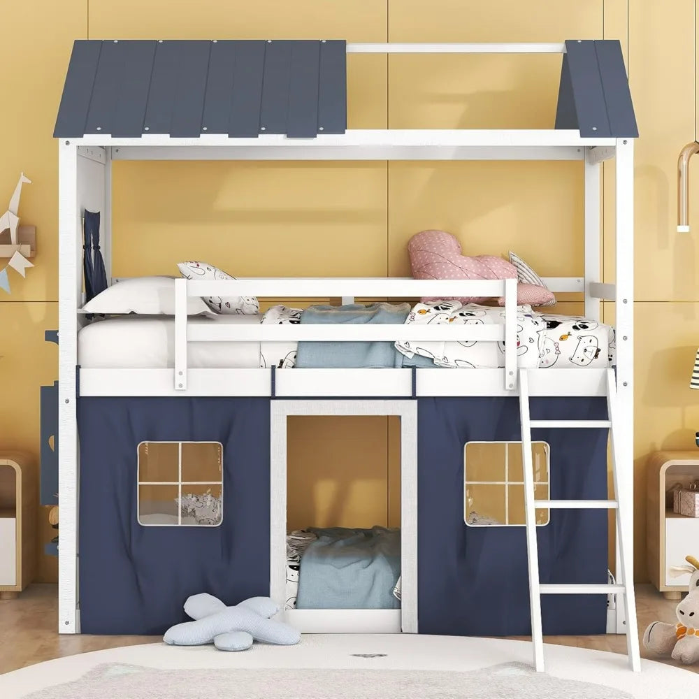 Kids' Twin Over Twin Creative Playhouse Loft Bed