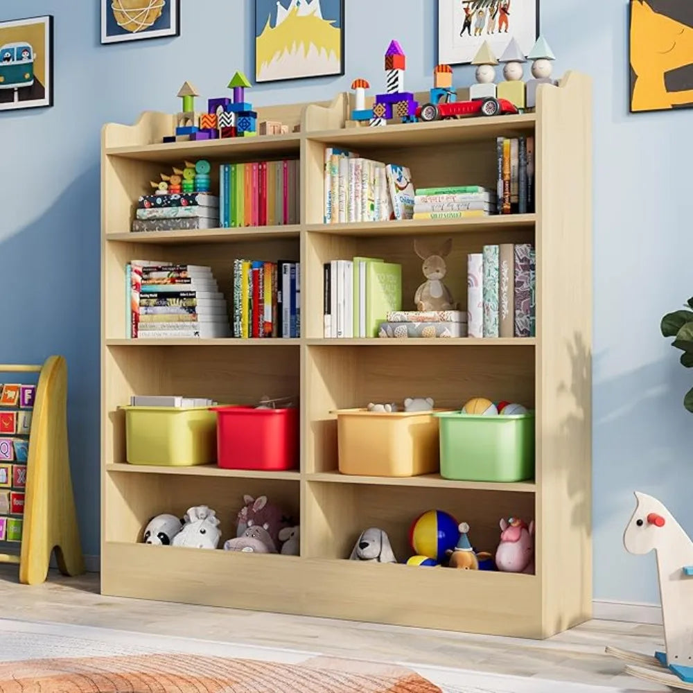 10 Cubbies Kids Bookcase Storage Cabinet for Playroom, Bedroom