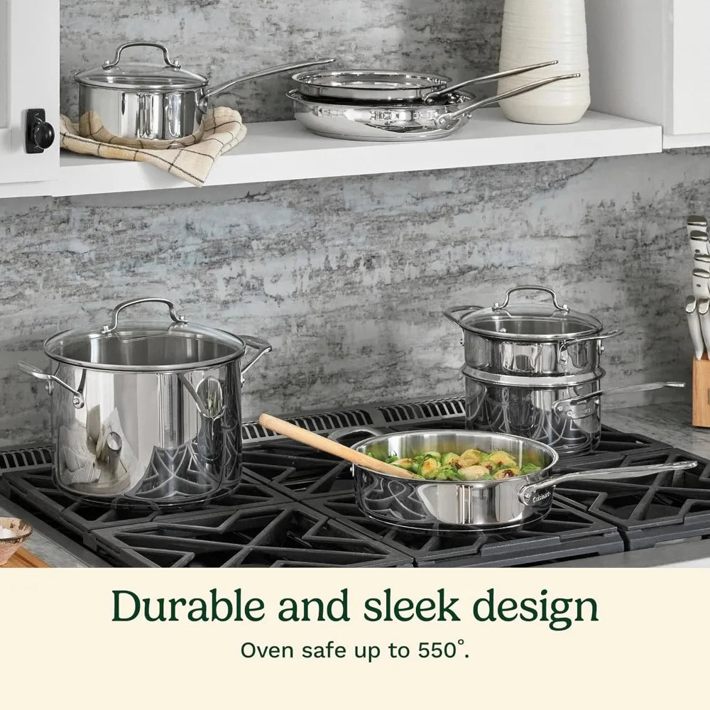 Chef's Classic Stainless Steel Collection 11-Piece Cookware Set