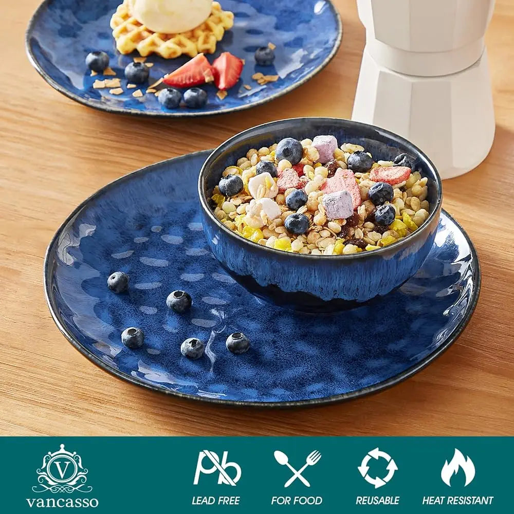 12 Piece Starry Blue Dinnerware Set