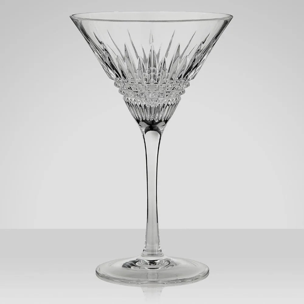 Crystal Lismore Diamond Martini Glass Set