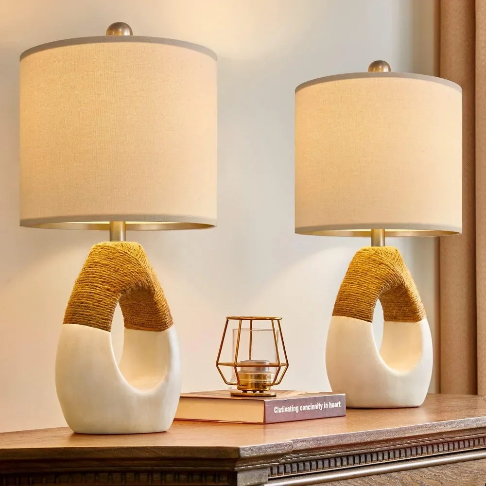 Set of 2 19” Boho Table Lamps