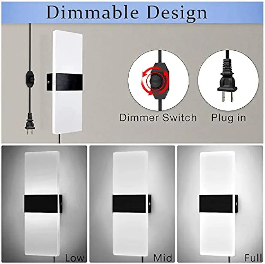 Plug in Modern Dimmable LED Wall Sconces