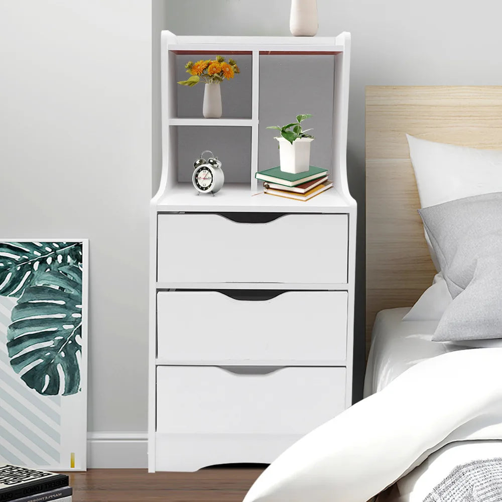 Easy Assembly Storage Nightstand with 3 Drawers