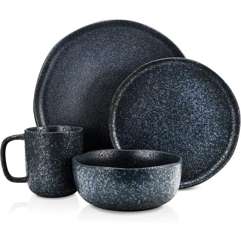 Tom Stoneware Reactive Glaze Dinnerware Set, 16/32 piece