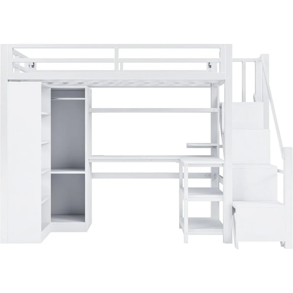 Bellemave Full Size loft Bed with Desk