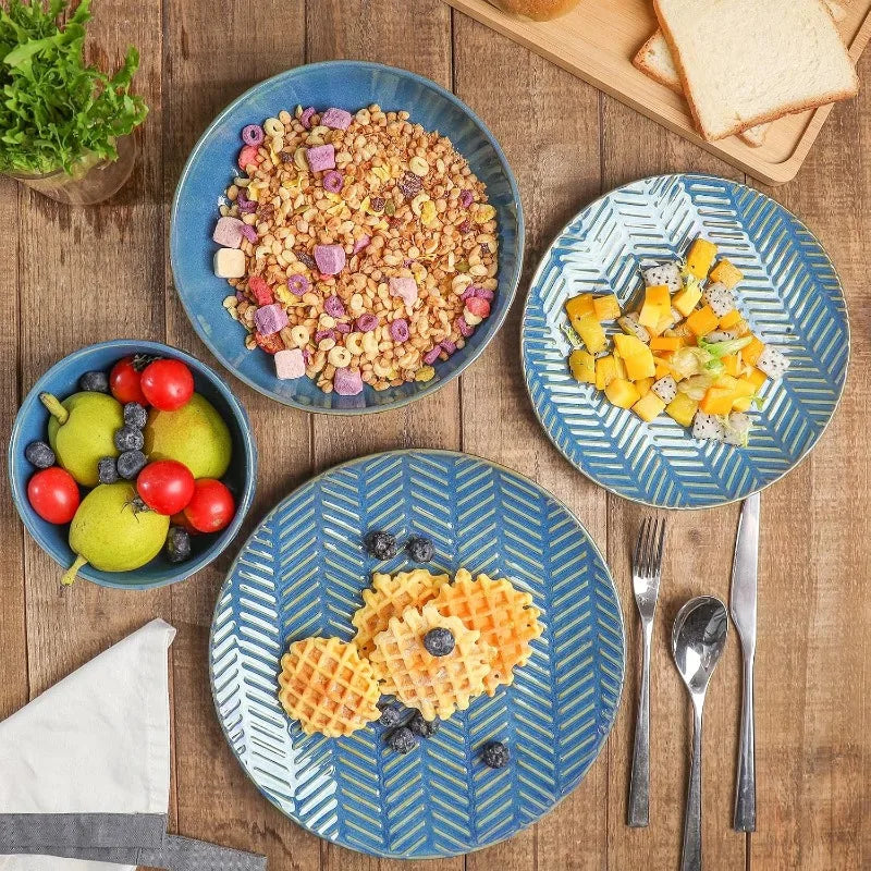 16-Piece, Ceramic Plates and Bowls Set