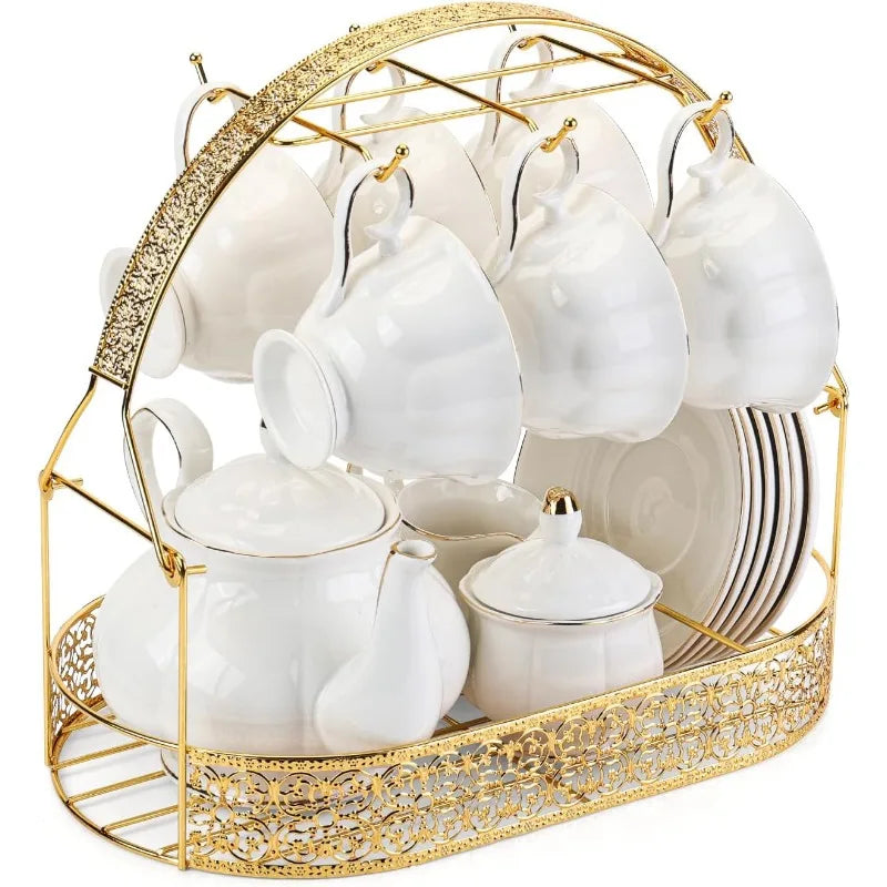 22-Piece Porcelain Ceramic Coffee/ Tea Gift Sets, Service for 6