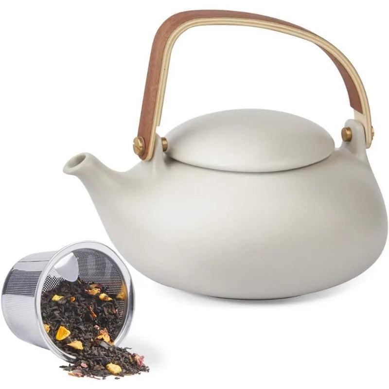 27 Ounce Japanese Ceramic Teapot Set with Infuser