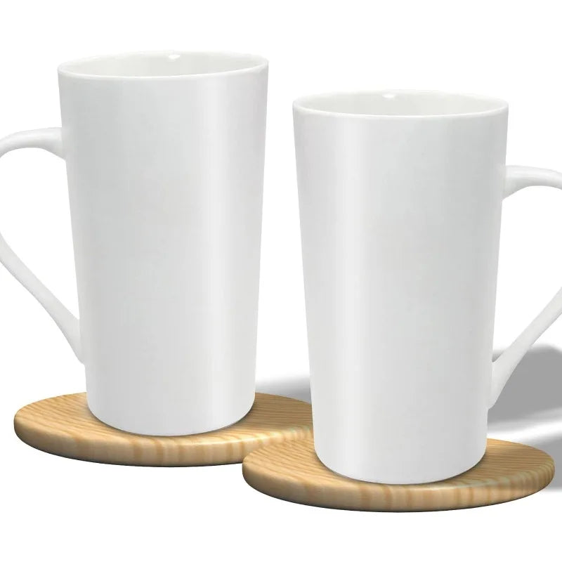 20oz Tall Porcelain Coffee Mugs Set of 6