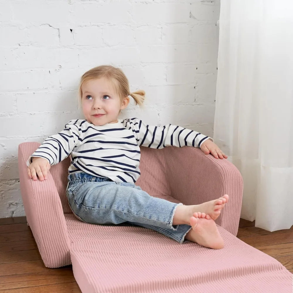 Comfy Kids Chair for Toddler - Stylish 2 in 1 Lounger