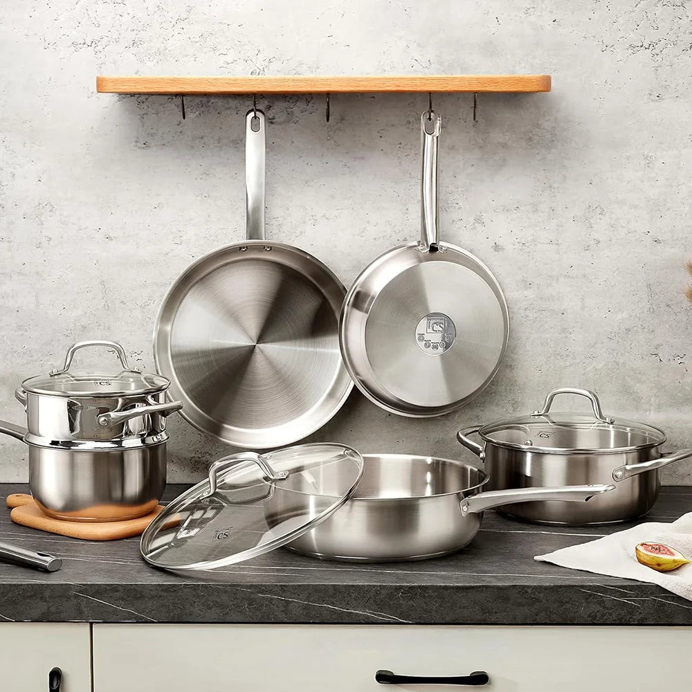 10pc Premium Stainless Steel Cookware Set