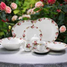 Royal Rose Floral 45-Piece Dinnerware Set