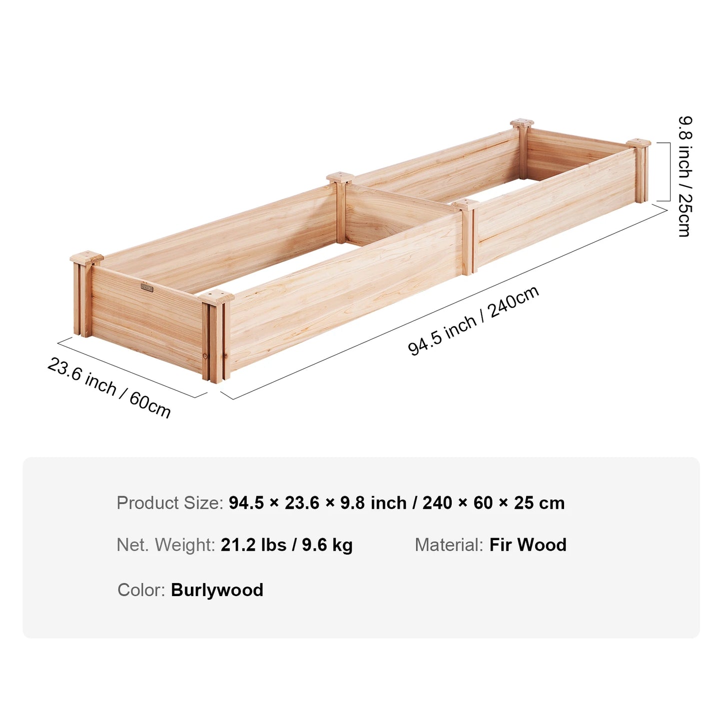 Wooden Raised Garden Bed Planter Box Elevated/Floor w/ Whole Kit and Drainage System