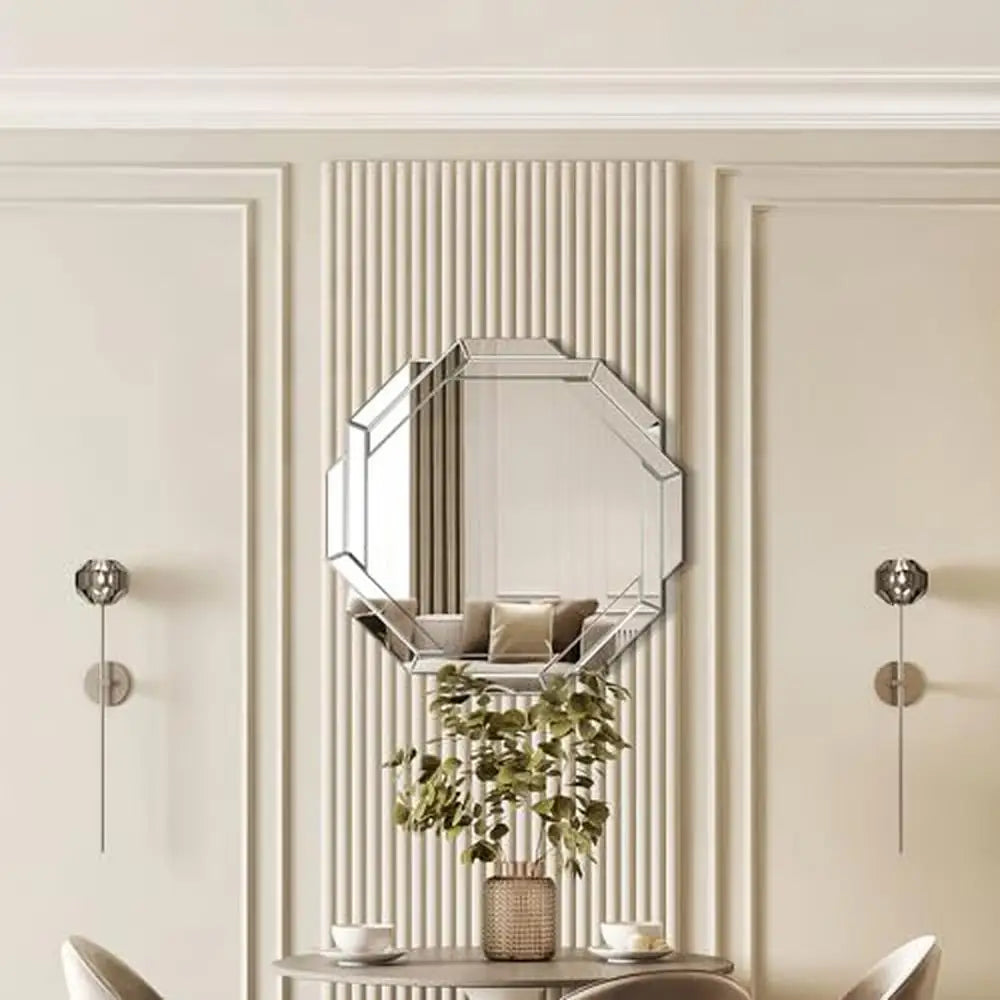 23. 6"L x 23. 6"W Beveled Edge Frameless Wall Mirror