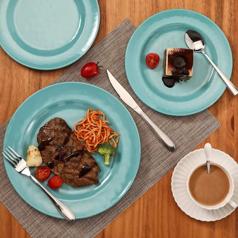 18-Piece Melamine Dinnerware Sets Service for 6, Dinner Plates and Bowls