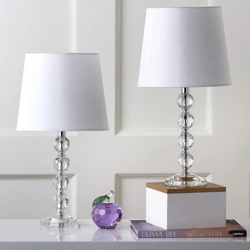 16-inch Modern Glam Stacked Crystal Ball/ Shade Lamp