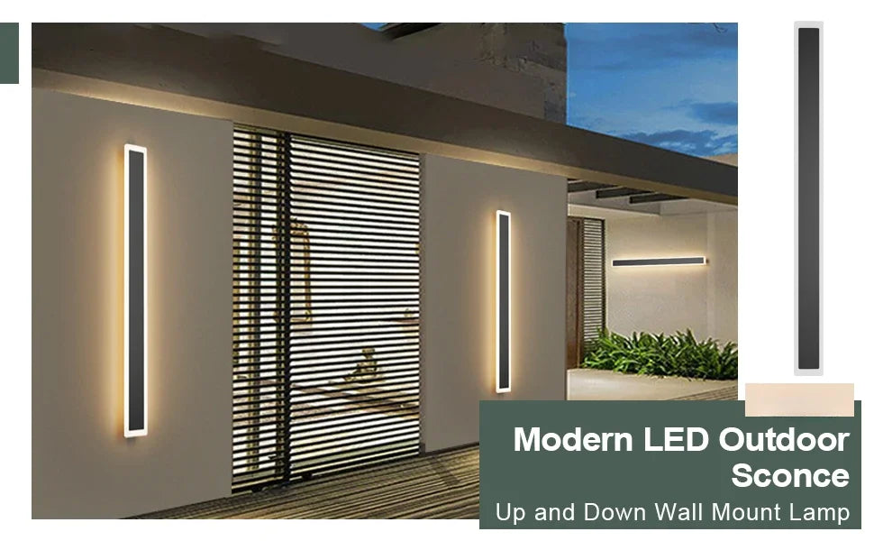 2 Pack 39.4inch Modern LED Exterior Wall Sconce