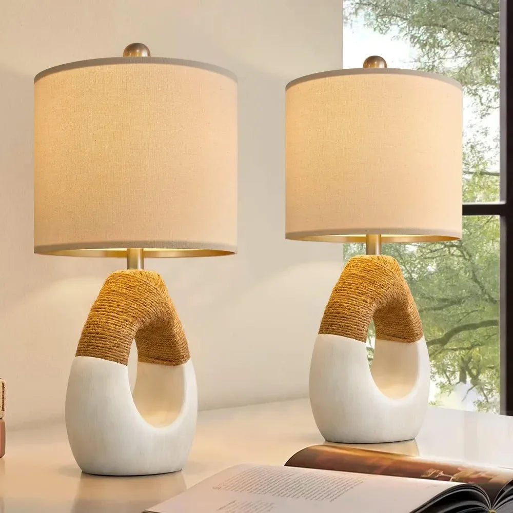 Set of 2 19” Boho Table Lamps