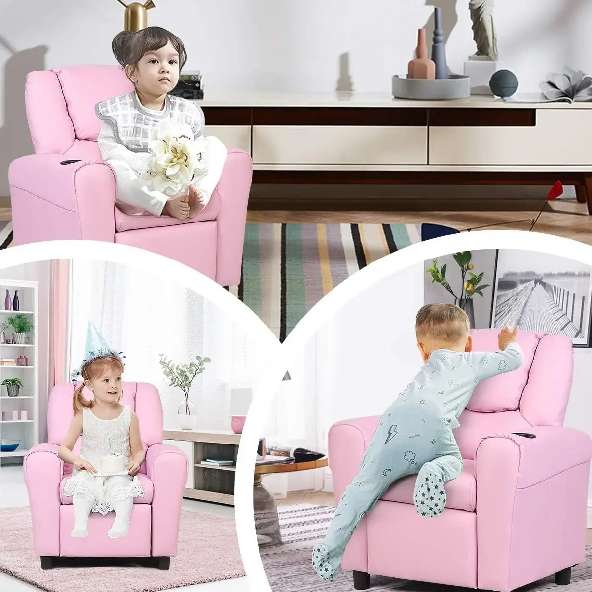 Comfort Corner Kids Recliner Chair with Cup Holder