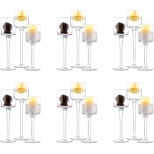 18 Pcs Long Stem Candle Pillar