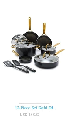 12PC Nonstick Granite Premium Cookware Set