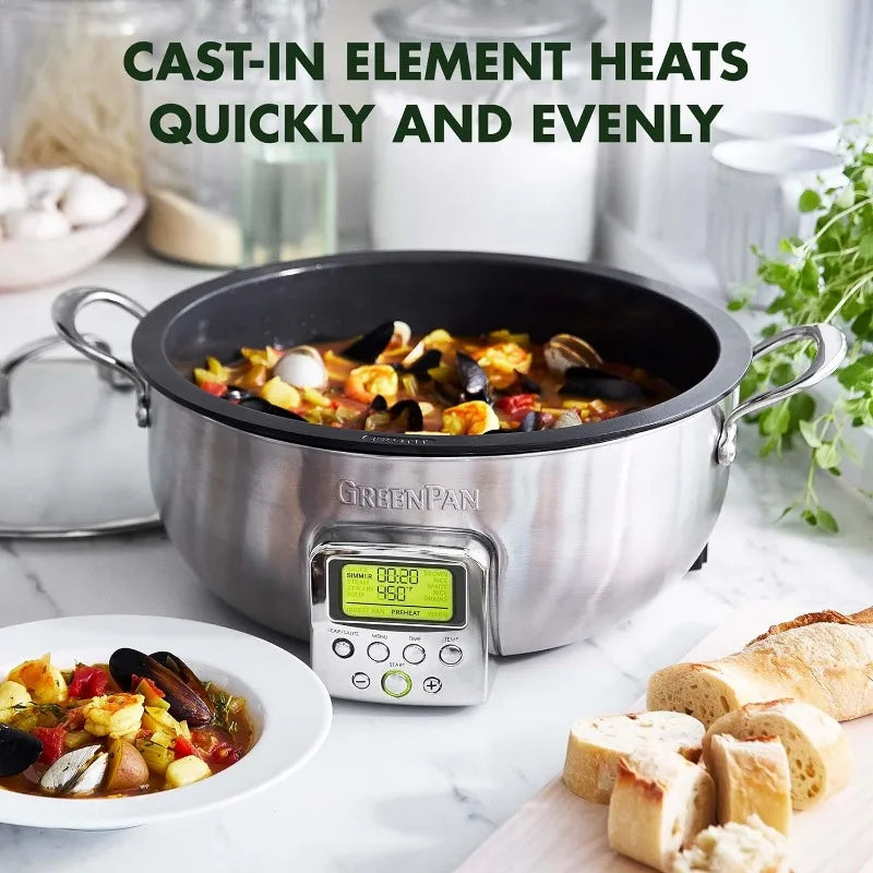 GreenPan Elite Essential Smart Electric 6QT Skillet Pot