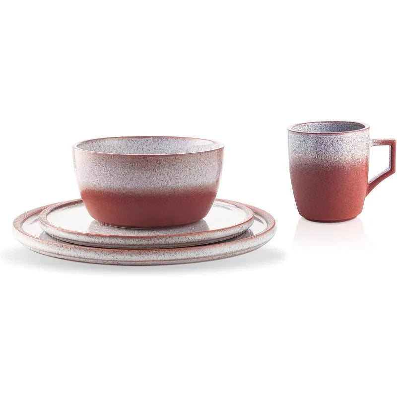 Tom Stoneware Reactive Glaze Dinnerware Set, 16/32 piece