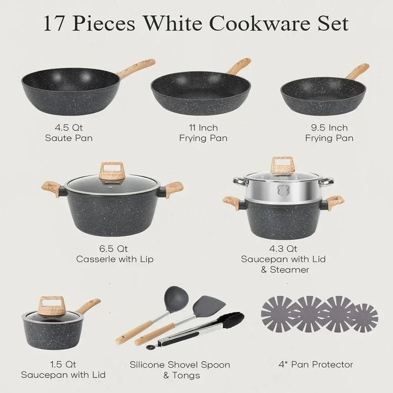 SODAY Nonstick Granite Cookware Sets I