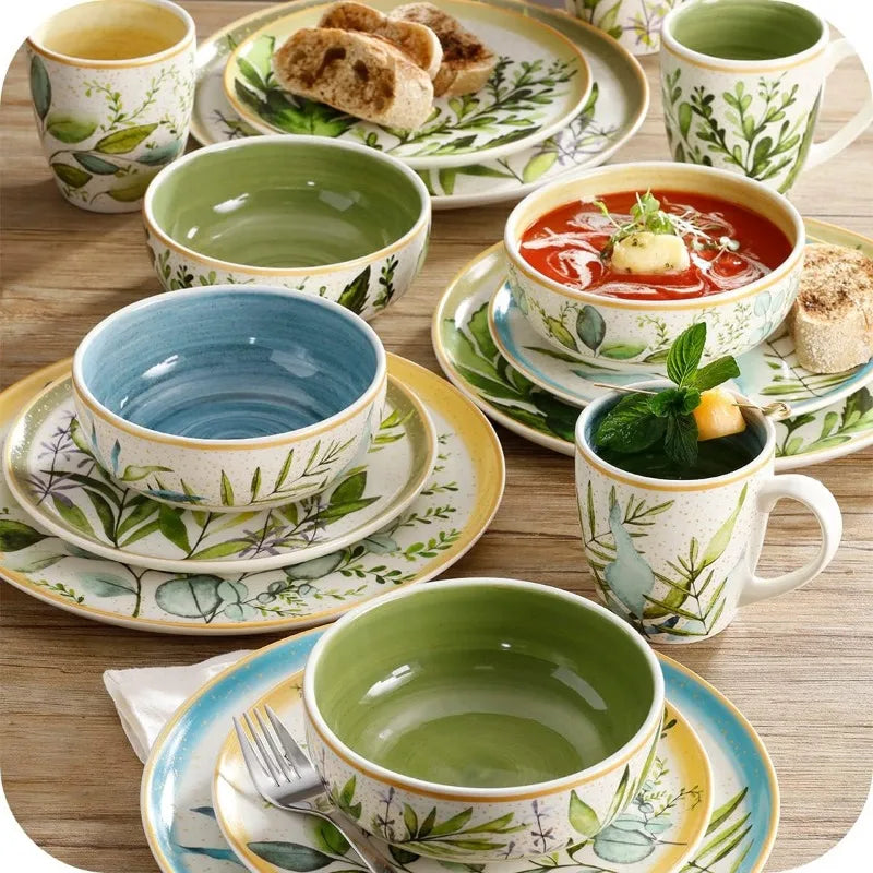 16– piece Hand Painted Ceramic Dinnerware Set