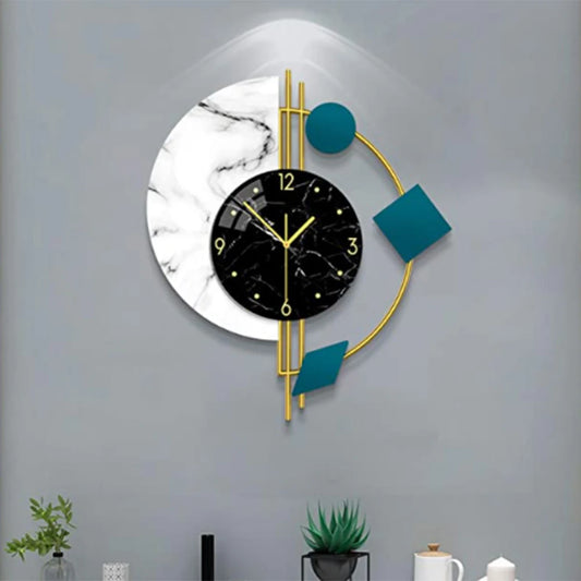 Creative Semicircle Marble Quartz Wall Clock